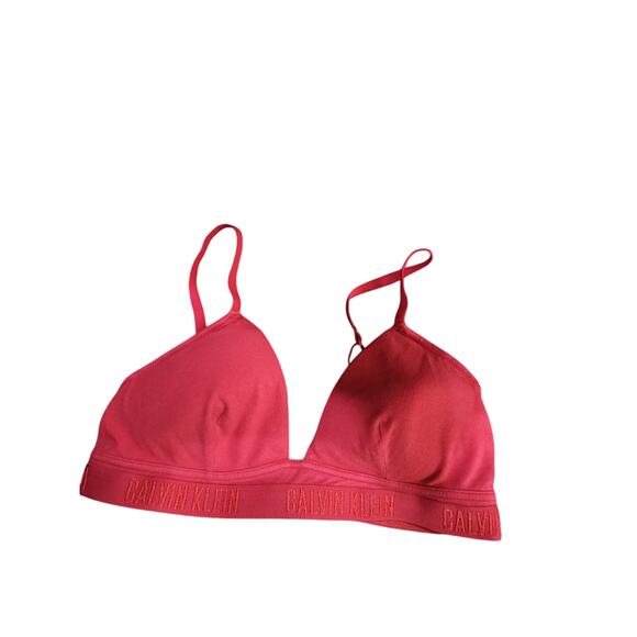 Calvin Klein Bra M Womens Red Wireless Padded Adjustable Straps - Picture 1 of 5